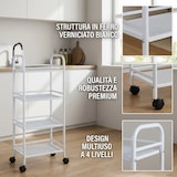 thumbnail of Carrello Portavivande 4 Ripiani Ruote Cucina Mobile 40x32x75 cm - Nero