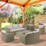 thumbnail of Outsunny Mobili da Giardino 6 Pezzi in Rattan Divani Poltrone Tavoli