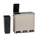 thumbnail of SVITA TM3X18 Prullenbak 54L afvalbak afvalscheiding taupe