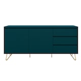 thumbnail of SalesFever Sideboard aus MDF | 2 Türen und 3 Schubladen | Beine Metall mit Messinglegierung | B 150 x T 40 x H 70 cm | blau