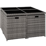 thumbnail of tectake Salon de jardin MANHATTAN 8 places avec 2 sets de housses + housse de protection, variante 2 - gris - 403846