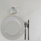 thumbnail of Restootab - Mesa estilo bistró Ø70cm mármol paros cantos latón