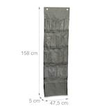 thumbnail of Relaxdays Schuhorganizer, 15 Fächer, Tür-Schuhregal hängend, HBT: 158 x 47,5 x 5 cm, Schuhaufbewahrung, grau/transparent