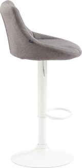 thumbnail of Décoshop26 - Drehbarer Barhocker x1 höhenverstellbar grauer Stoff mit Ziernähten weißes Metallgestell 10_0005833