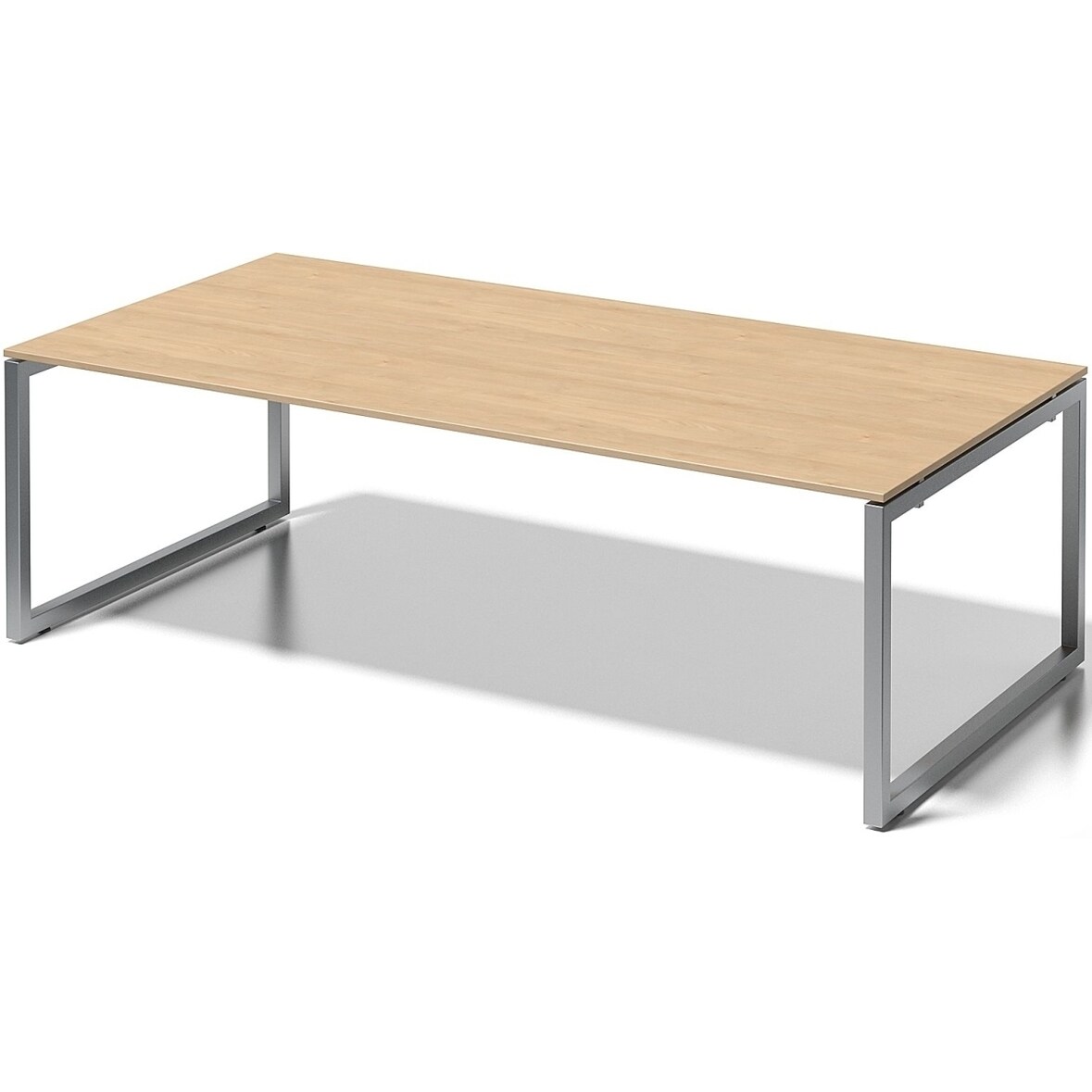 Chefarbeitsplatz/Konferenztisch Cito BxTxH 240x120x74cm ahorn/silber