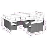 thumbnail of vidaXL 13-tlg. Garten-Sofagarnitur mit Kissen Beige Poly Rattan