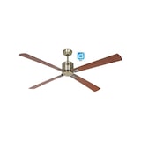 thumbnail of Ventilatore da soffitto CasaFan ECO NEO III 152 MA-NB/KI WIFI con motore in ottone anticato/pale reversibili in noce e ciliegio