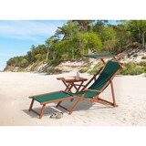 thumbnail of Sonnenliege grün Liegestuhl Sonnendach Gartenliege Deckchair Holz Gartenmöbel Buche 10-304 S