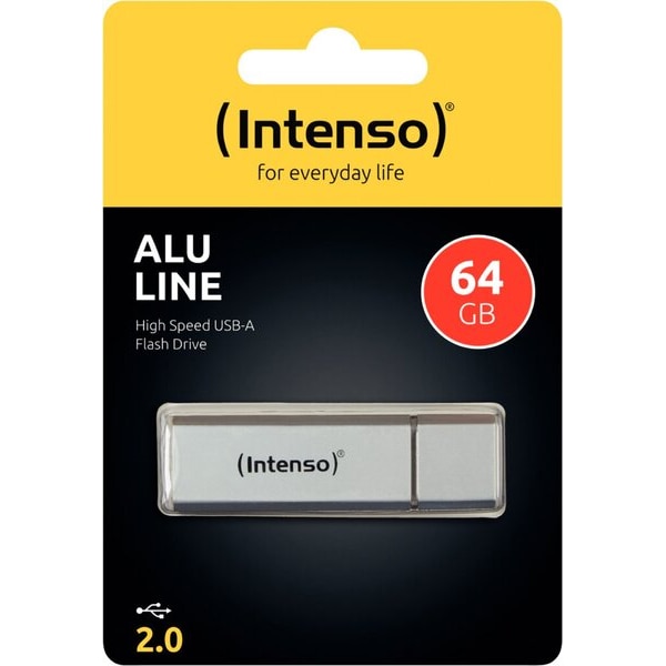Speicherstick Alu Line, Hi-Speed USB 2.0, silber, Kapazität 64 GB