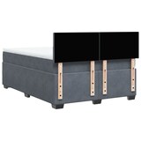 thumbnail of vidaXL Boxspringbett mit Matratze Dunkelgrau 140x200 cm Samt