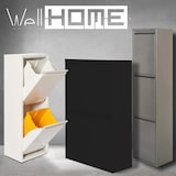 thumbnail of WellHome - Caixote de lixo metálico com 4 compartimentos de 68L (4x17L), cor Branco mate - 60x25x92 cm