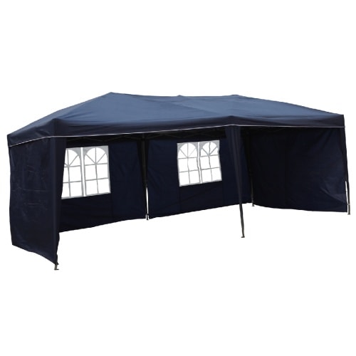 XXL Alu Faltpavillon 6x3m Gartenpavillon Gartenzelt Partyzelt Wasserdicht Blau : Blau