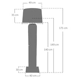 thumbnail of SalesFever Stehleuchte Blattoptik  175 cm | Schirm Baumwolle | Gestell Treibholz & Metallrohr | Standfuß Heveaholz | B 40 x T 30 x H 175 cm | weiß