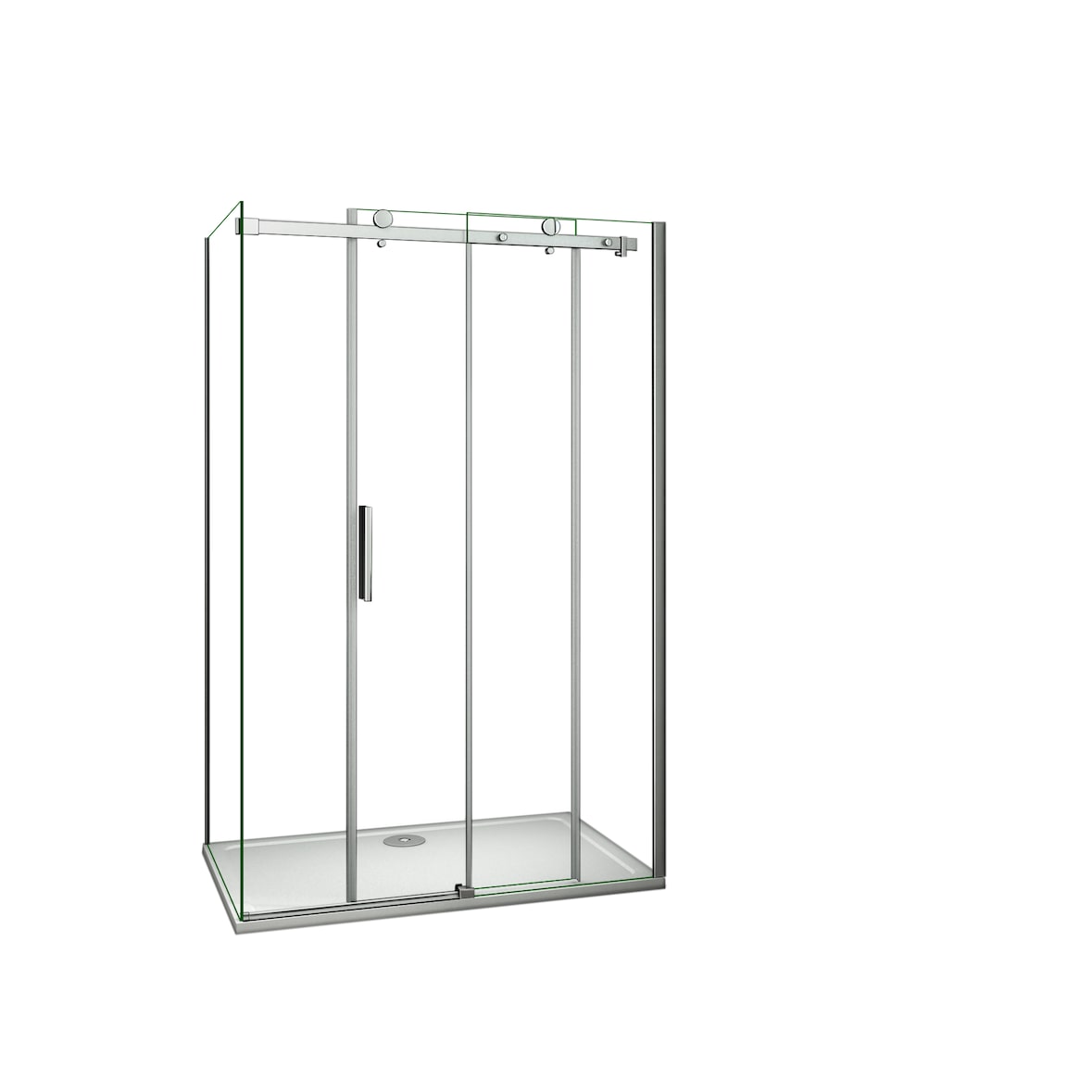 AICA Mampara de ducha corredera+panel lateral,vidrio 8mm antical,(1075-1095)x(783-803)x1950mm