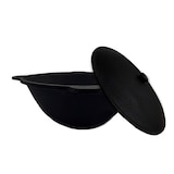 thumbnail of Kazan Gusseisen mit Schaumlöffel usbekischer Kasan 12 Liter Aludeckel