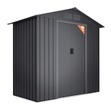 thumbnail of Wasabi - Caseta Metálica de Jardín 2,57m2 Light Anthracite - 4 Rejillas Anticondensación - Puerta Corredera Doble - Techo a Dos Aguas