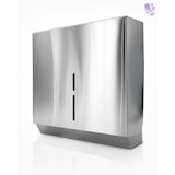 thumbnail of Falthandtuchspender, Papierhandtuchspender EDELSTAHL matt, mit Sichtfenster, Kapazität: 600 Faltpapiere, abschließbar