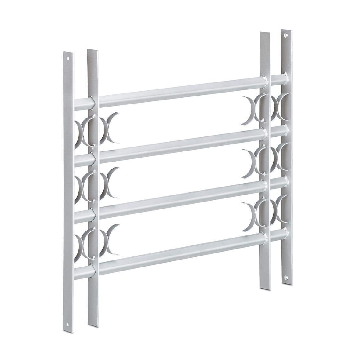 Relaxdays Fenstergitter Einbruchschutz, ausziehbar, für außen, Stahl, 600 x 700-1050 mm, Sicherheitsgitter, grau