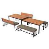thumbnail of Merxx Milos Set, 2 Bank ohne Lehne, 2 Bank mit Lehne, 2 Tisch, 1 Abdeckhülle, Aluminium