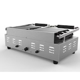 thumbnail of METRO Professional Dubbele contactgrill GPG2201, roestvrij staal, 57 x 36 x 20 cm, geribbeld, met vetopvangbak, zilver