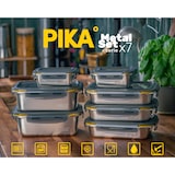 thumbnail of PIKA - Lot de 7 boites alimentaires en inox - 3x 820ml + 2x 1200ml + 2x 260ml – Hermétique - Compatible au micro-ondes, four, congélateur - Batch cook