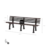 thumbnail of PROREGAL Gartenbank Antigua | 4-Sitzer | Braun | HxBxT 74x200x54cm | UV-beständiger Kunststoff | Parkbank Sitzbank Gartenbänke Balkon Terrasse