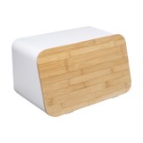 thumbnail of Boite à Pain avec Planche à Découper intégrée en Bambou et métal Blanc