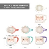 thumbnail of 6x Kaffeebecher Nikolaus 280ml 4 Farben Glühwein Pastell Weihnachten Pott Tasse