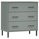 thumbnail of vidaXL Sideboard OSLO mit 3 Schubladen Grau 77x40x79,5 cm Massivholz