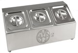 thumbnail of GN-Aufsatzbord für 3 Stück 1/6 Gastronormbehälter inkl. 1/6 GN-Behälter mit Deckel