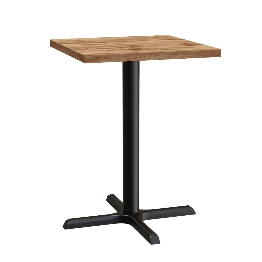 BIG Möbel GmbH Bistrotisch 70x70 cm | Eiche Rom Natur | Gusseisengestell mit Kreuzfuß