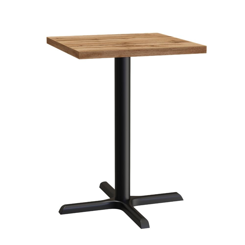 Bistrotisch 70x70 cm | Eiche Rom Natur | Gusseisengestell mit Kreuzfuß