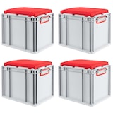 thumbnail of PROREGAL Eurobox NextGen Seat Box Rot | HxBxT 36,5x30x40cm | 30 Liter | Griffe geschlossen | Eurobehälter, Sitzbox, Transportbox, Transportbehälter