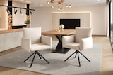 thumbnail of Esszimmerstuhl Set 6 Samt Beige 360 Grad drehbar mit Armlehnen Metallbeine ergonomische Rückenlehne hoher Sitzkomfort stabil und formstabil 88x60x60cm