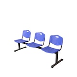 thumbnail of Bancada Pozohondo 3 plazas con asiento en plástico inyectado azul