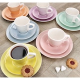 thumbnail of Spring 18tlg Kaffeeservice Steingut 6 Personen bunt Tassen Untertassen Teller