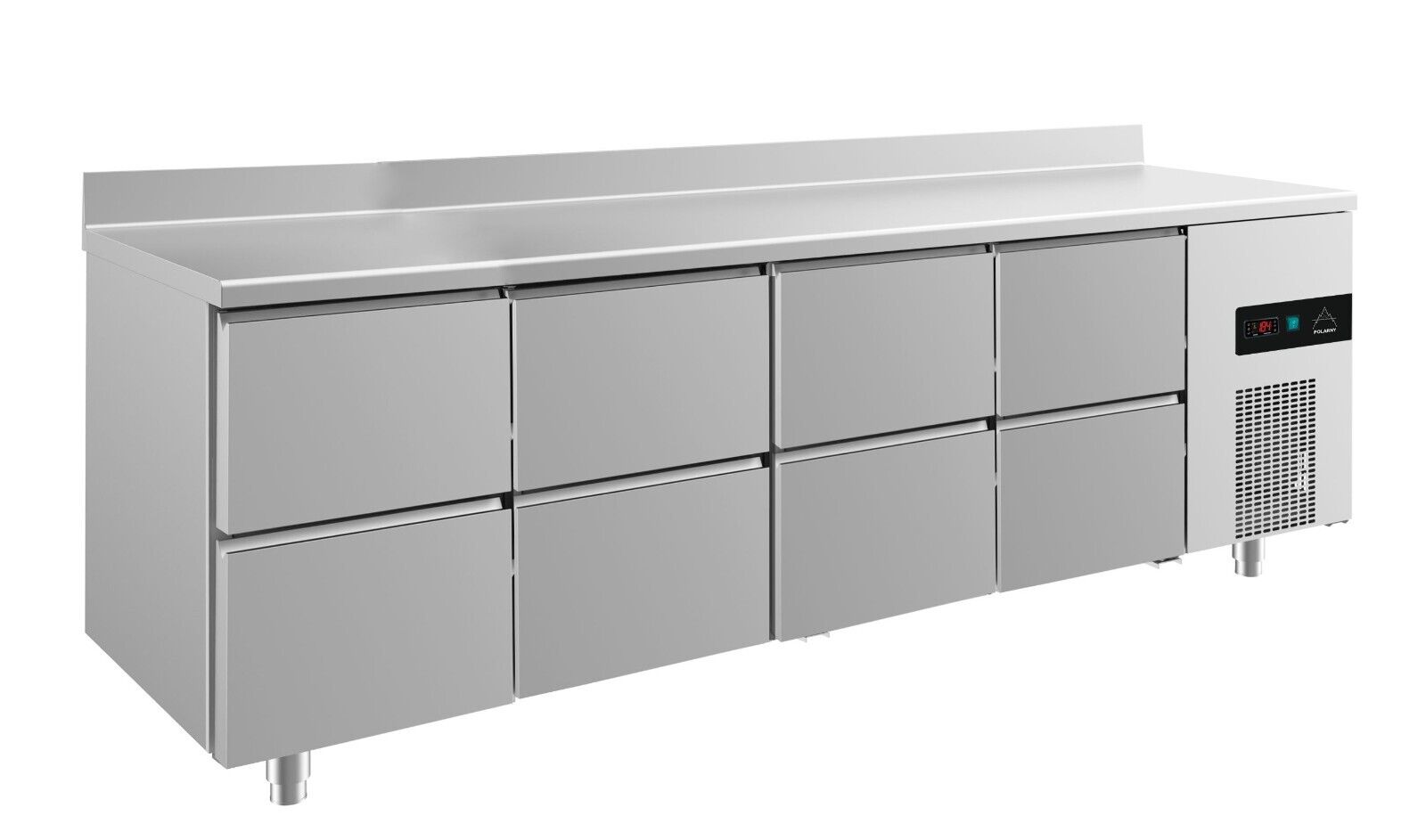thumbnail of Gastro Kühltisch 8 Schubladen Umluftkühlung Aufkantung, 2330x700x850mm -2/+8°C 632l