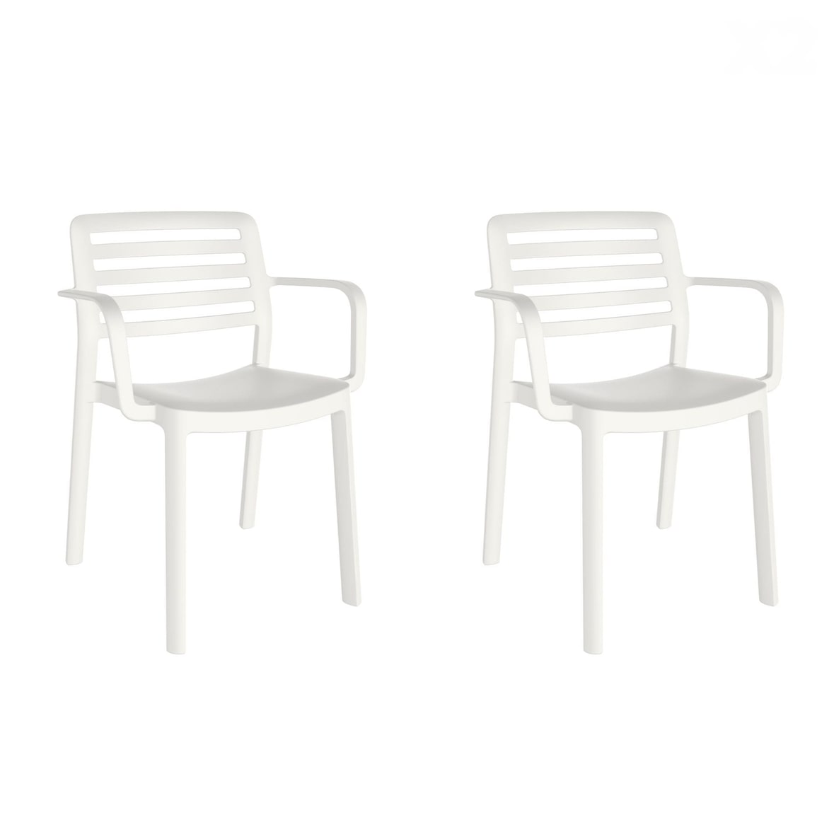 garbar WIND Set 2 Silla Con Brazos Interior, Exterior Blanco