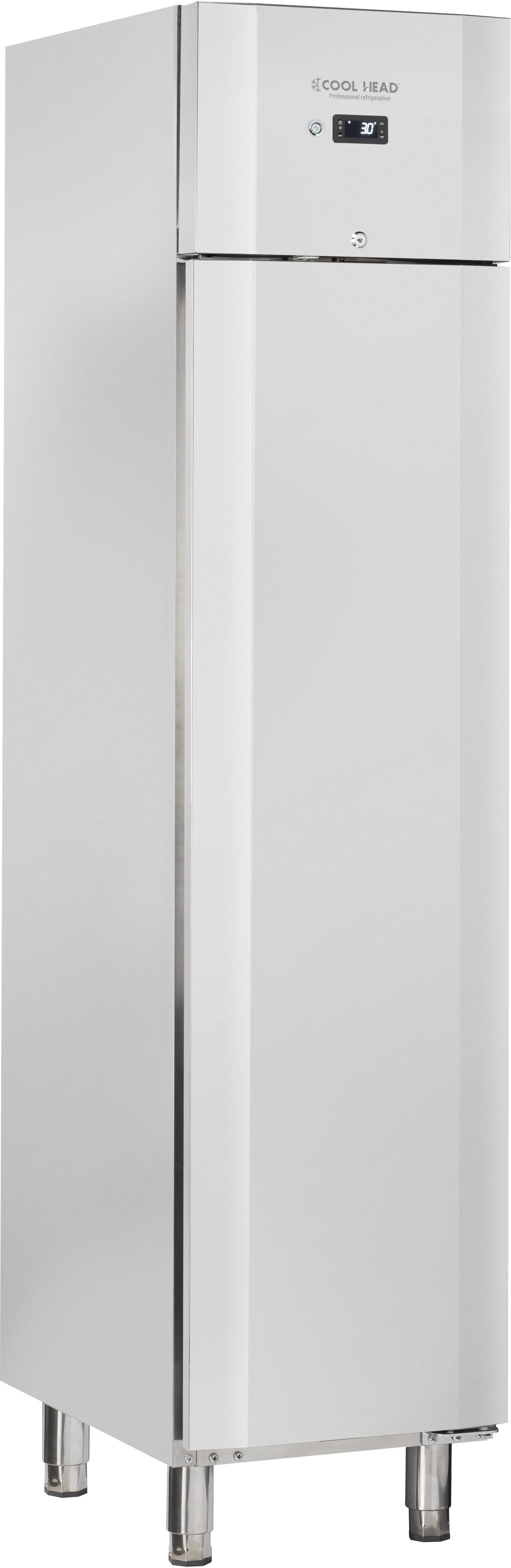 Cool Head Edelst.-Kühler, 250 Liter. Heißes Gasauftauen. Gedruckte Anleitungen. T° -2°/+8°C. Dim. (LxWxH) 46,9x72,5x199 cm. Cool Head QR3
