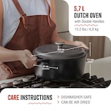 thumbnail of Victoria Horno Holandés Olla Inducción Hierro Fundido Esmaltado 27cm, Cocotte 5,7L, sin PTFE ni PFOA, VIC-36355, Negro