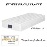 thumbnail of Polsterbett 90x200 mit Lattenrost und hohem Kopfteil, Leinenbett, stabiles Holzgestell, komfortabel, atmungsaktiv, grau