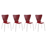 thumbnail of Lot de 4 chaises empilables Calisto Rouge