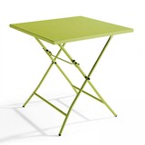 thumbnail of Ensemble table de terrasse pliante et 2 chaises acier vert - Oviala