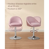 thumbnail of Helloshop26 - Verstellbarer Stuhl Schminktischstuhl drehbarer Bürostuhl Barhocker mit Rückenlehne und Stahlfußkreuz für Bar Büro 12_0004965