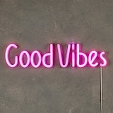 thumbnail of Neonleuchte GOOD VIBES rosa batteriebetrieben - l50xb12,5xh5cm