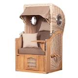 thumbnail of Strandkorb - bene living - Ammersee Single Teak Bullauge - PE shell - Modell 534 - Einsitzer inkl. Liftersystem