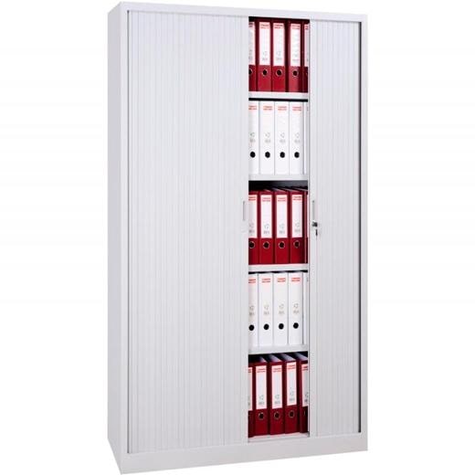 Armario metálico Bisley alto gris puertas correderas PVC