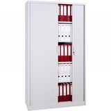 thumbnail of Armario metálico Bisley alto gris puertas correderas PVC