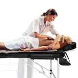thumbnail of 2 Zonen Massageliege-Set mit Polsterung, Massagerollen und Aluminiumgestellschwarz