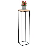 thumbnail of DanDiBo Blumenhocker Metall Holz Schwarz Eckig 100 cm Blumenständer Beistelltisch 96353 Blumensäule Modern Pflanzenständer Pflanzenhocker